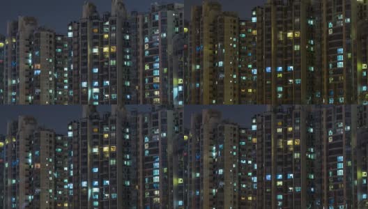 T/L MS HA TD Living Apartment, Residential Building at Night / Beijing, China高清在线视频素材下载