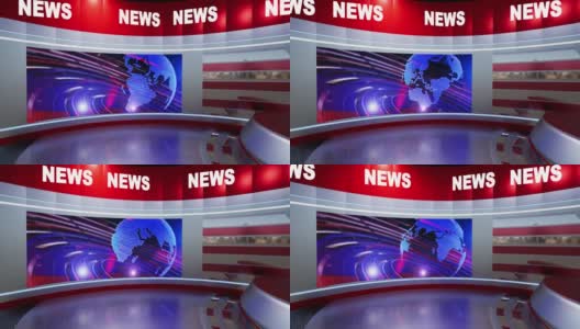 虚拟新闻工作室背景循环高清在线视频素材下载