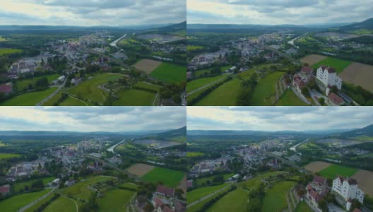 鸟瞰图Möriken-Wildegg在瑞士高清在线视频素材下载