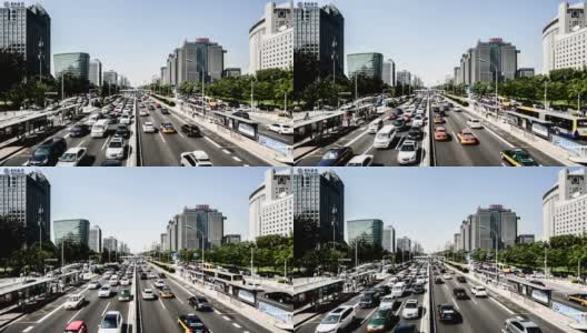 中国北京，2014年8月13日:中国北京二环路交通繁忙高清在线视频素材下载
