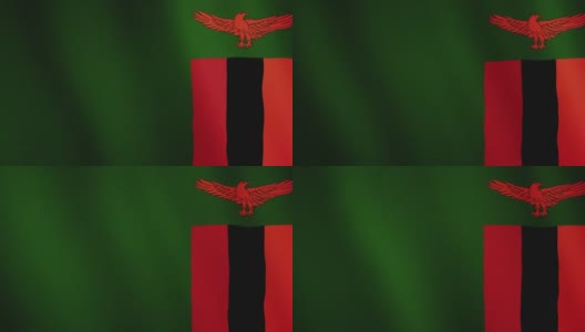 Zambia flag waving animation. Full Screen. Symbol of the country高清在线视频素材下载