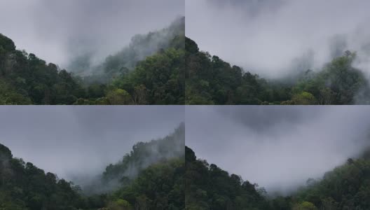 雾滚滚流过群山，时光流逝高清在线视频素材下载