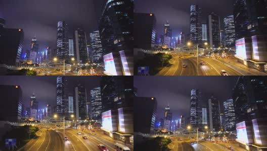 倾斜的道路和摩天大楼在中环，香港高清在线视频素材下载