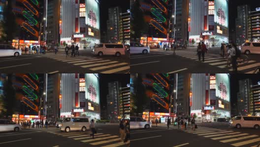 秋叶原，东京的夜晚高清在线视频素材下载