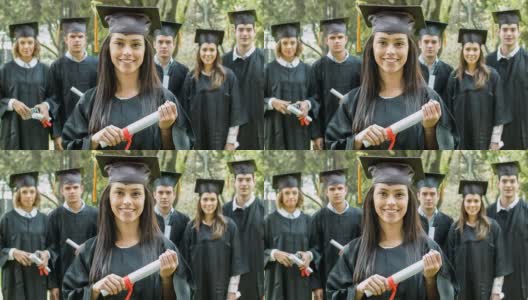 毕业那天拿着毕业证的女人高清在线视频素材下载