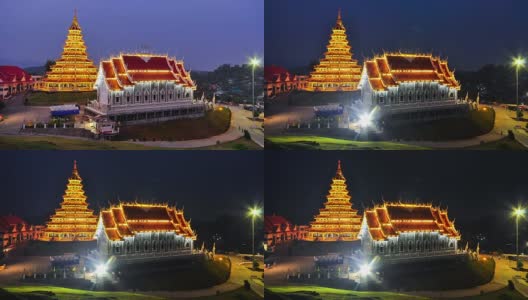 泰国清莱华平寺。高清在线视频素材下载