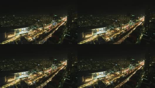 4K:夜间曼谷交通，延时高清在线视频素材下载