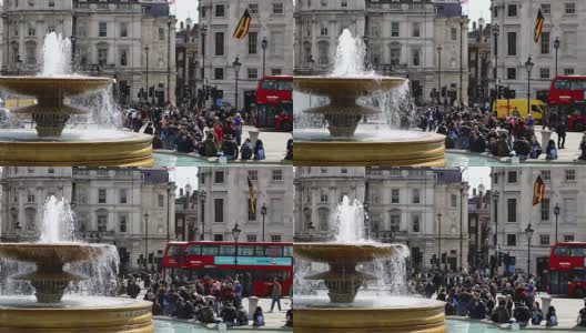 伦敦市中心的特拉法加广场高清在线视频素材下载