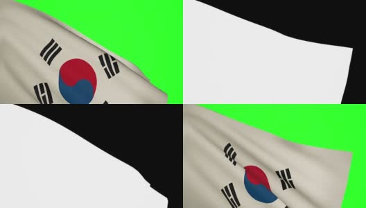 韩国国旗高清在线视频素材下载