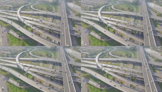 航拍:泰国曼谷繁忙的高速公路高清在线视频素材下载