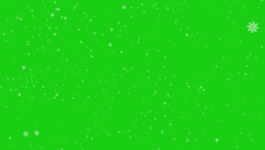 高细节和孤立的降雪开始在绿色屏幕上。圣诞节的概念，短片效果，下雪，电影工业，动画，雪花，下雪，自然灾害关键词:高清在线视频素材下载
