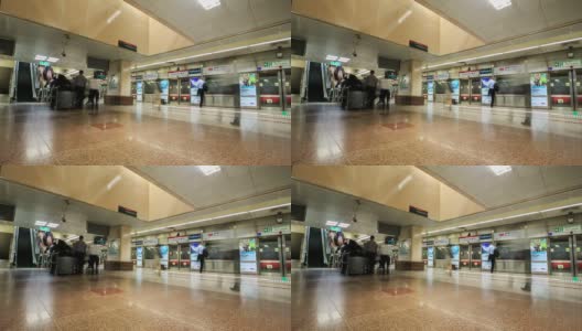 HD Time Lapse: Subway Train And Passenger，新加坡高清在线视频素材下载