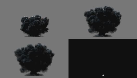 带有烟雾和哑光的侧视图爆炸高清在线视频素材下载