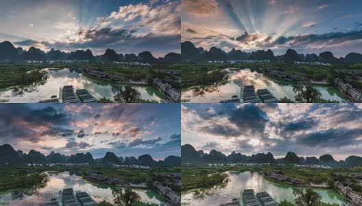 桂林的中国传统景观和建筑高清在线视频素材下载
