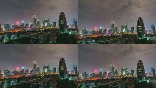 时光流逝——北京CBD和CCTV大楼，夜景(平移)高清在线视频素材下载