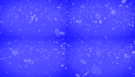 在蓝色背景上无缝的雪花下落循环高清在线视频素材下载