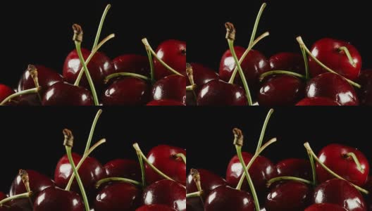 微距摄影:黑樱桃高清在线视频素材下载