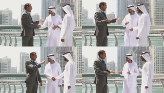 中东商人会见西方男人-股票视频高清在线视频素材下载
