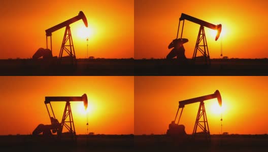 德克萨斯州西部的石油钻井平台高清在线视频素材下载