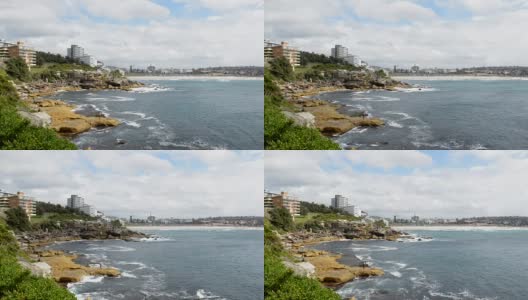 Bondi and Tamarama Beaches Coastal Path, Sydney Australia高清在线视频素材下载