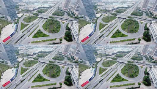 从俯视图看合肥高速公路上拥挤的交通高清在线视频素材下载