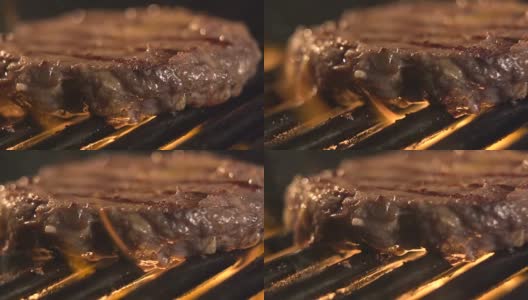 Delicious fillet meat on the barbeque grill高清在线视频素材下载