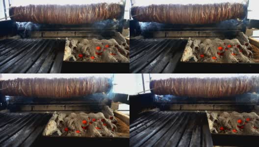 土耳其食物Kokorec烧烤高清在线视频素材下载