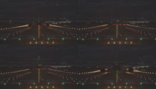 飞机从机场起飞后夜景高清在线视频素材下载