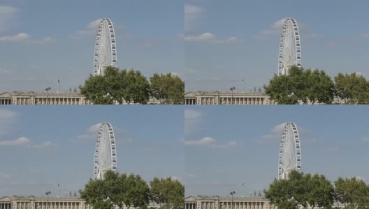 法国巨大的景点，协和广场上的摩天轮，也被称为蓝天映衬下的巴黎路高清在线视频素材下载