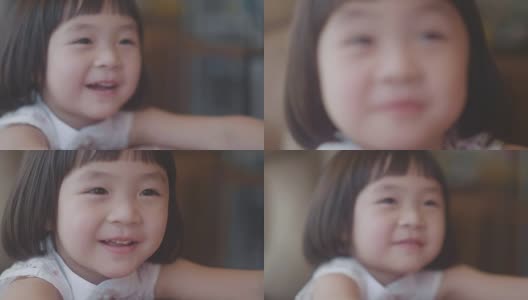 亚洲小女孩的积极情绪肖像高清在线视频素材下载