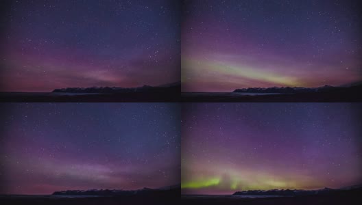 时间流逝-美丽的北极光在冰岛的冬天- 4K高清在线视频素材下载