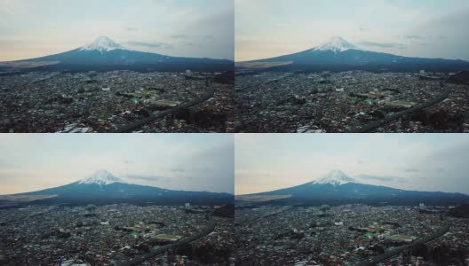 富士山鸟瞰图，川口町，藤吉田，日本高清在线视频素材下载