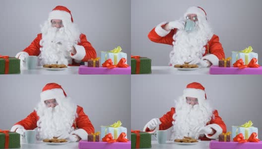 圣诞老人吃饼干喝牛奶50帧/秒高清在线视频素材下载