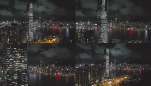 无人机拍摄的香港西九龙高清在线视频素材下载