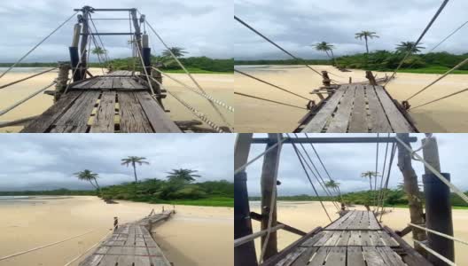 在邦宝海滩的木桥，在邦宝岛，泰国，特拉特高清在线视频素材下载