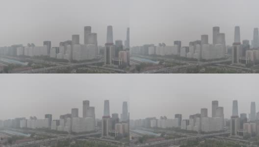 T/L HA ZO Cityscape of Beijing in air pollution /北京，中国高清在线视频素材下载