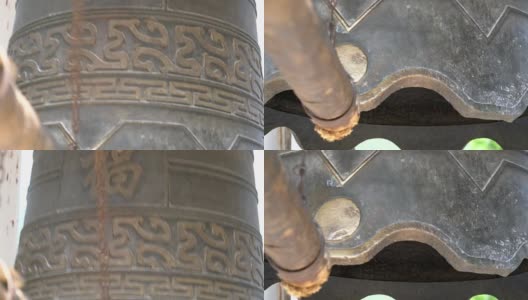 中国庙里的钟高清在线视频素材下载