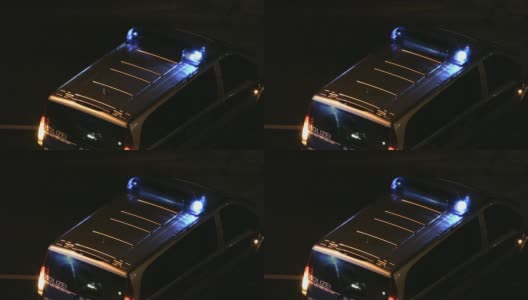 德国警车，灯光闪烁(HD, NTSC, PAL)高清在线视频素材下载