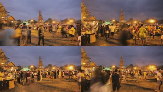 一群人在泰国夜市上醒来高清在线视频素材下载