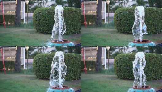 花园里的罐子喷泉的慢镜头高清在线视频素材下载