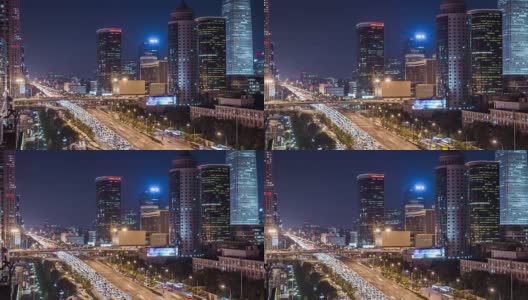 T/L哈子北京夜间交通高清在线视频素材下载