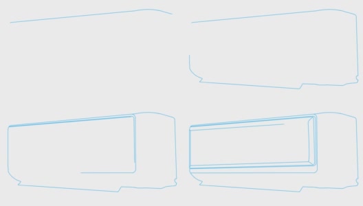 空调动画线图标。蓝色的象征。矢量插图孤立在白色背景上。高清在线视频素材下载
