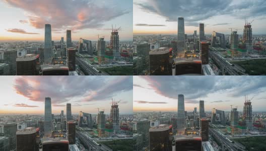 时光流逝——俯瞰北京天际线(WS HA平移)高清在线视频素材下载