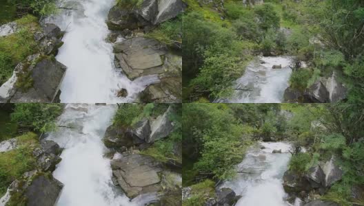 水流在亚丁国家保护区高清在线视频素材下载