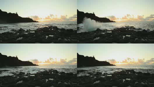 加那利群岛海边的日落，高清视频高清在线视频素材下载