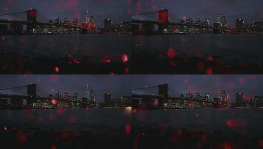 纽约市用红雪闪耀新年快乐高清在线视频素材下载