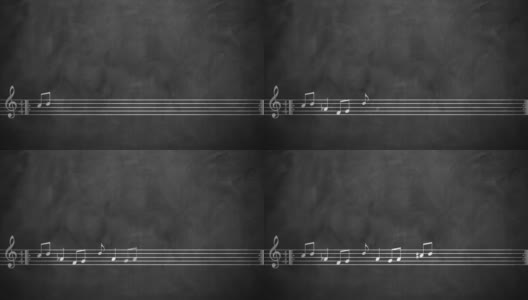 黑板动画上的音符高清在线视频素材下载
