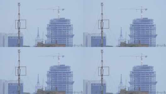 城市里的手机发射塔高清在线视频素材下载