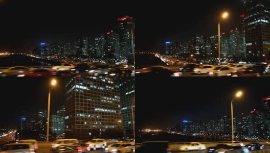 中国北京夜车侧视图高清在线视频素材下载