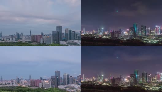 天际线和现代化的办公大楼在深圳日复一日，时光流逝。高清在线视频素材下载